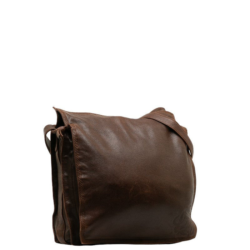 LOEWE Anagram Shoulder Bag in Calf Leather Brown