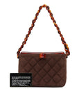 Chanel Matrases Cocomark Chain Vanity Bag Brown wedish Lady Chanel