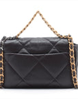 Chanel 19 in Chain Shoulder Bag Brown Gold x Silver Gold IC Chip