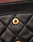 Chanel Mattress 25 Double Flat Chain Shoulder Bag Black Leather  Chanel