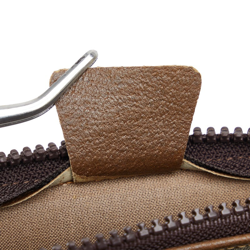 Gucci GG Plus Clutch Bag Beige Brown PVC Leather