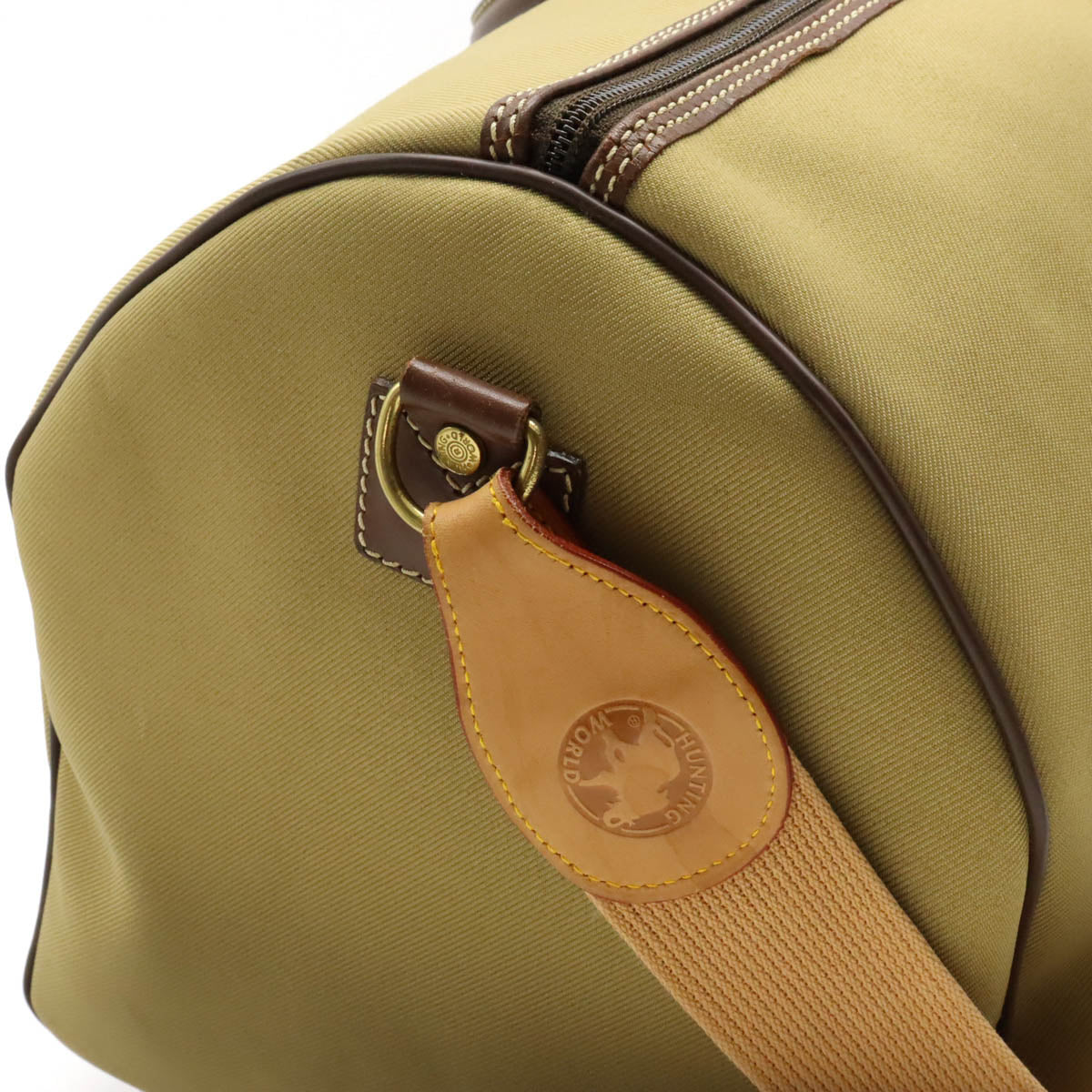 HUNTING WORLD Hunting World Sapphire Boston Bag Travel Bag 2WAY Shoulder Bag Canvas Leather Karki Brown