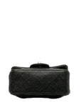 CHANEL CHANEL Mini Mattress Shoulder Bag Caviar Skin Black Silver