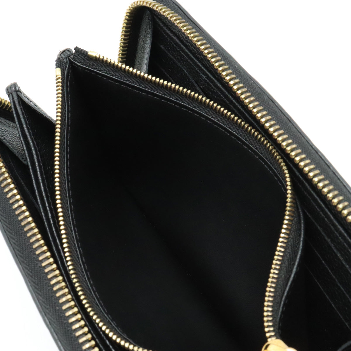 Louis Vuitton Monogram Emplant Zippie Wallet Round Fassner Long Wallet Leather Noir Black M61864