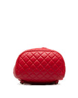 Chanel Matrases Coco Rucksack Backpack Red Silver   Chanel