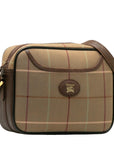 Burberry Check Shoulder Bag Karki Canvas Leather