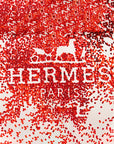 Hermes Carré 90 Indian Dust carf White Red Silk  Hermes