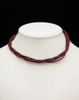 BVLGARI Bulgari 5 Series Chocker necklace Code Leather Metal Brown Tea Silver  Black/Bluemine/Mosaic Quality