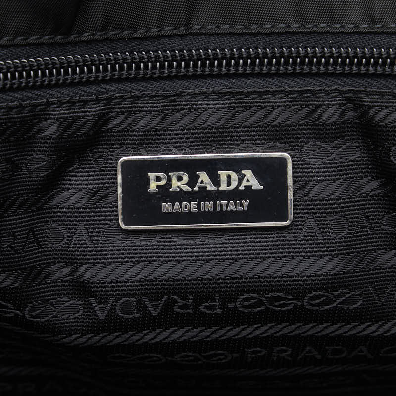 PRADA Viaggio Shoulder Bag V165 Nylon/Leather Black