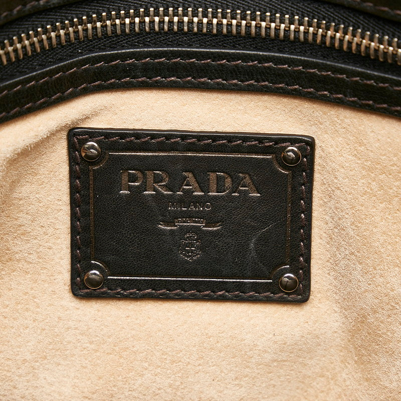Prada Handbags Karki Green Nylon Leather Ladies Prada