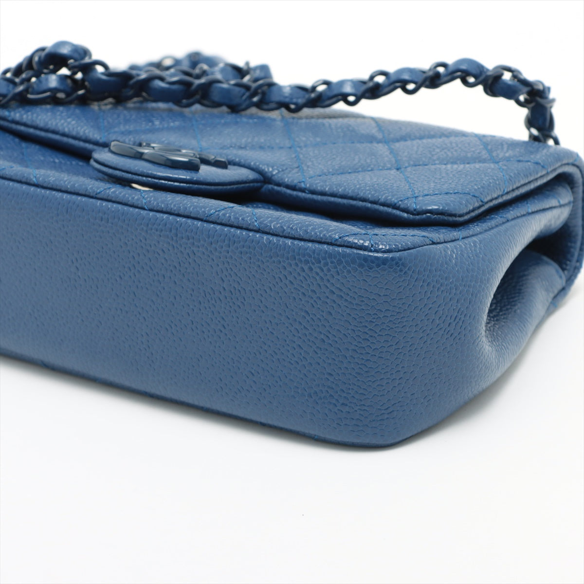 Chanel Matrasse Caviar S Chain Shoulder Bag Blue Silver Gold  29th
