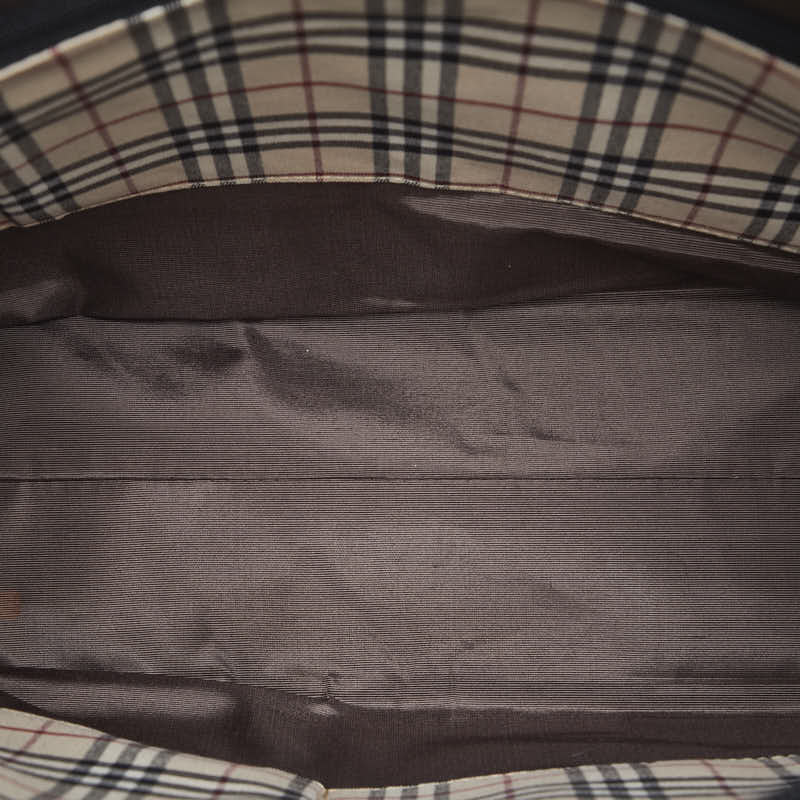 Burberry Nova Check  Handbag Bag Black Leather