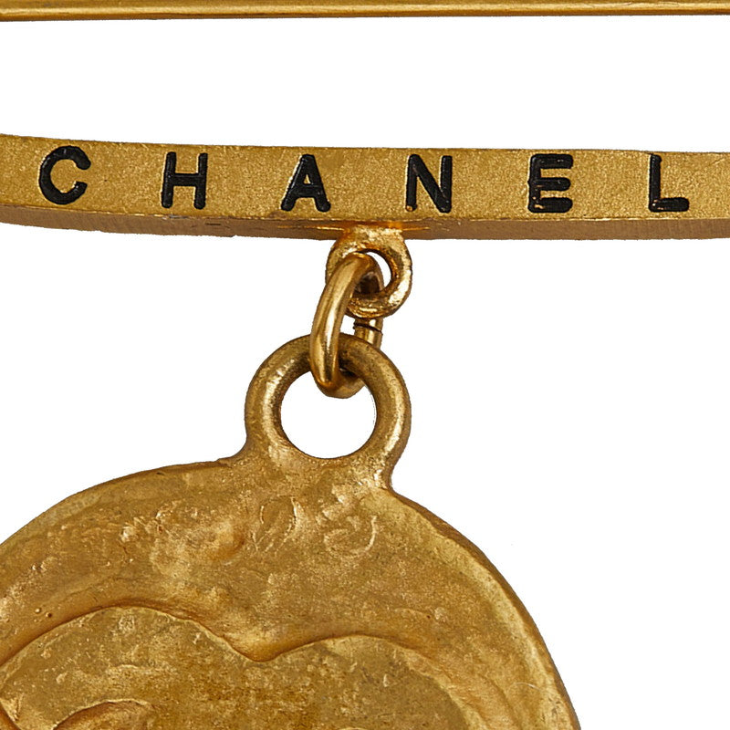 Chanel Vintage Logo Cocomark Coin Brochure Gold   Chanel
