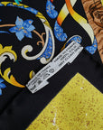 Hermes Carré 90 PIERRE D'ORIENT ET D'OCIDENT East and West stone crafts Scarf Black Multicolor Silk  Hermes