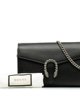 Gucci Dionysos Chain Shoulder Bag Wallet 401231 Black Leather  Gucci