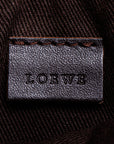 LOEWE Cosmetic Pouch in Canvas Leather Black Red