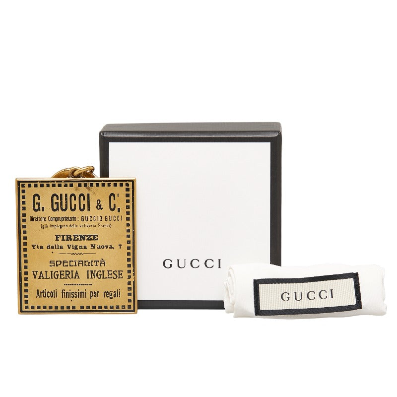 Gucci Vintage Label Motif Key Holder Keying Bag Charm 495420