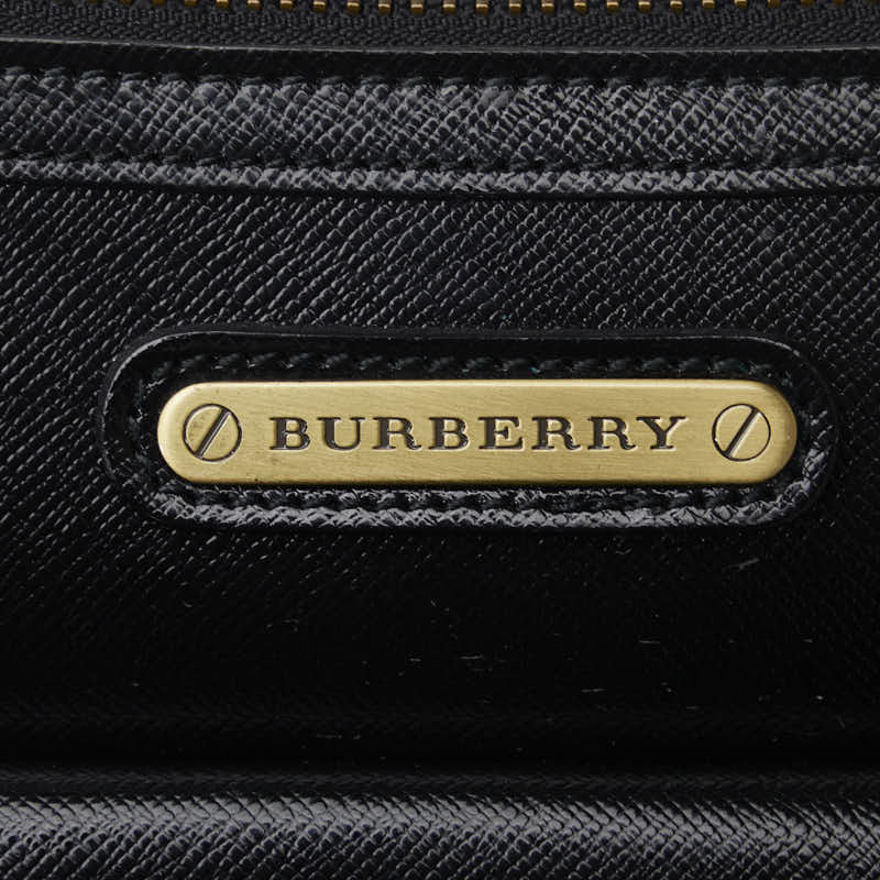 BURBERRY BARBERRY NOVA CHECK SHOLDER BAG PATENT LEADER BLACK LADY'S VIEW