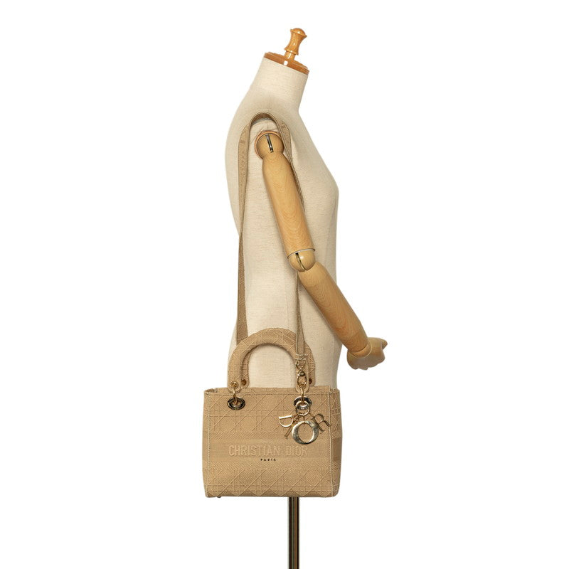 Christian Dior Mini Tote Handbag Canvas Beige Ladies