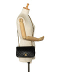 Chanel Mattress Chain houlder Bag Black Gold  Lady Chanel