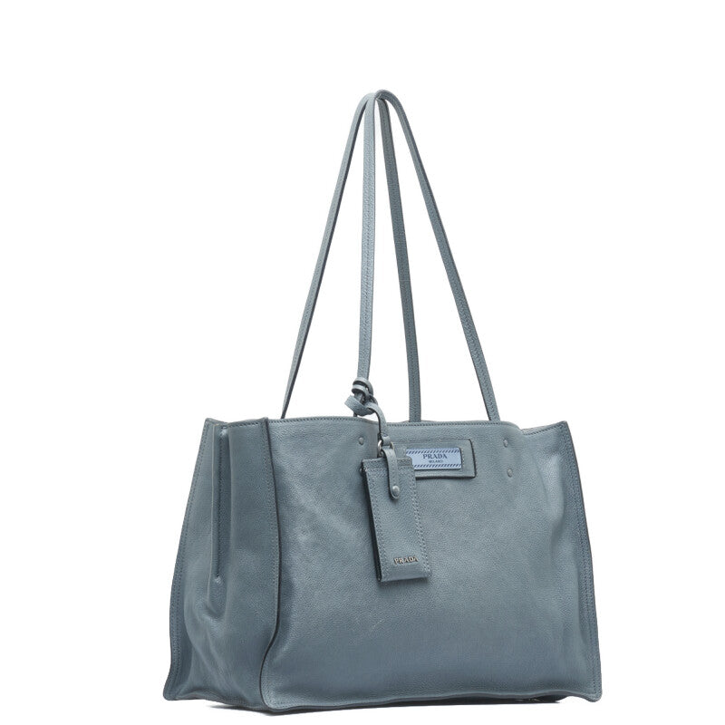 Prada Tote Shoulder Bag 1BG122 Light Blue Leather Ladies