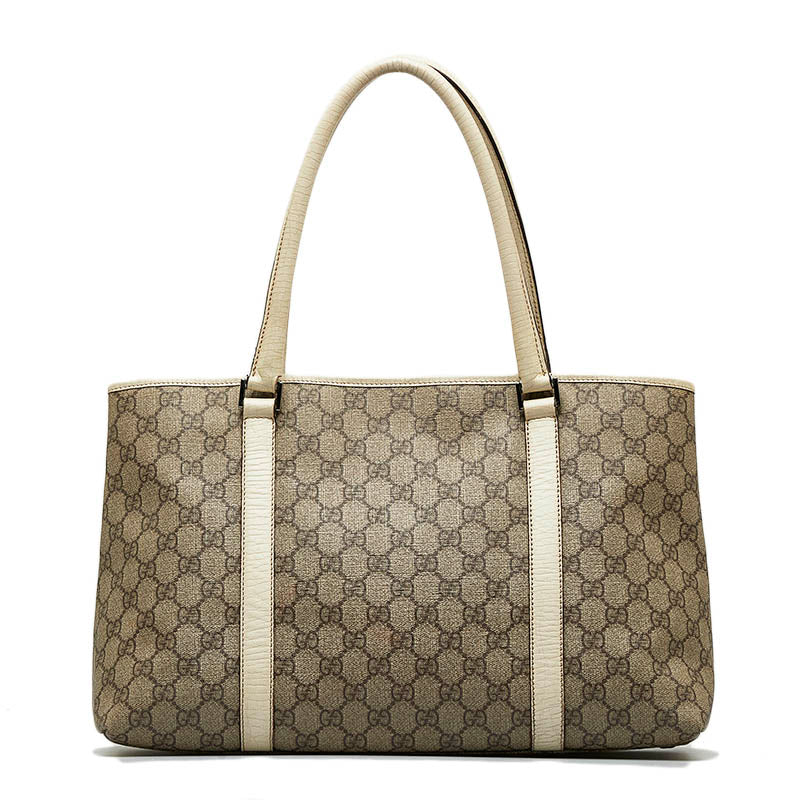 Gucci GG Spring Handbag 114595 Beige White PVC Leather  Gucci