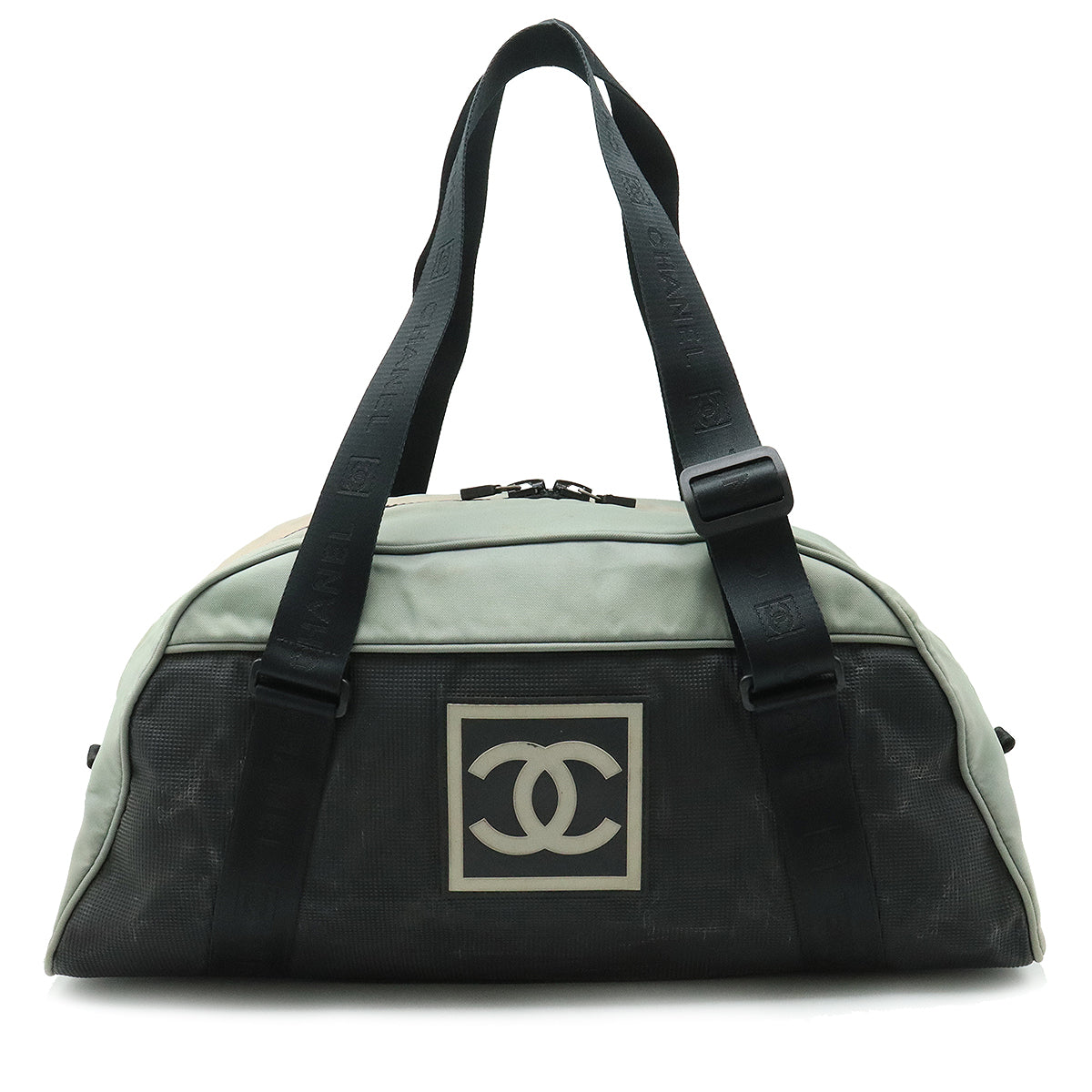 CHANEL CHANEL Sports Line Boston Bag Shoulder Bag Cocomark Nylon Canvas Karki Black A19976