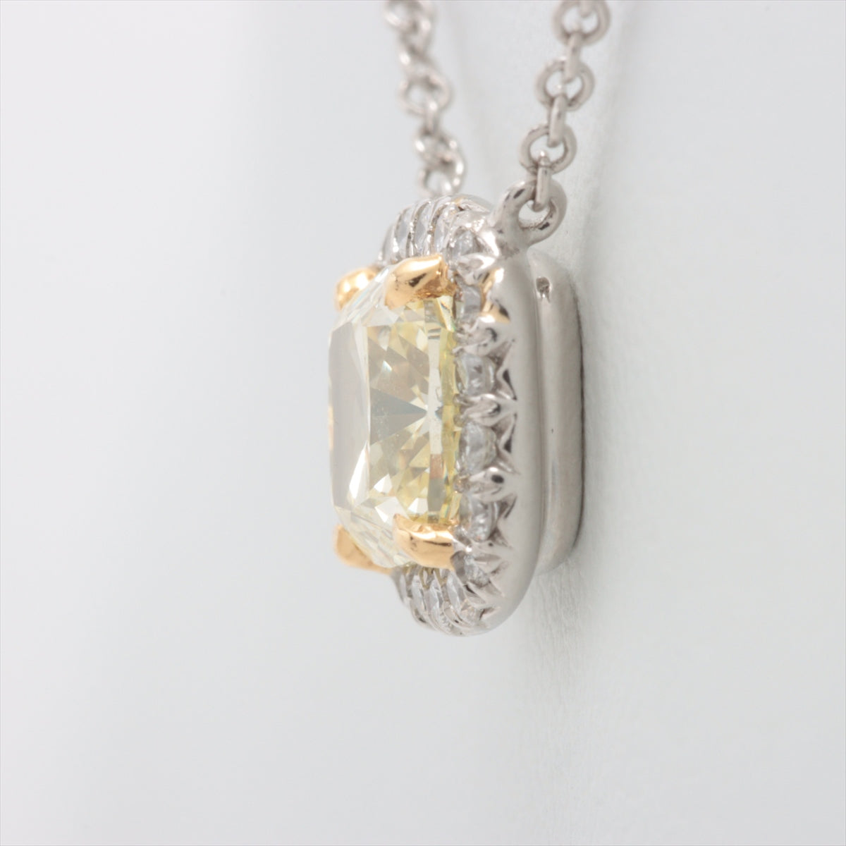 Tiffany Solest Yellow Diamond Necklace 750(YG)Pt950 3.9g 1.02 FAINT YELLOW IF Boxer MBoladh