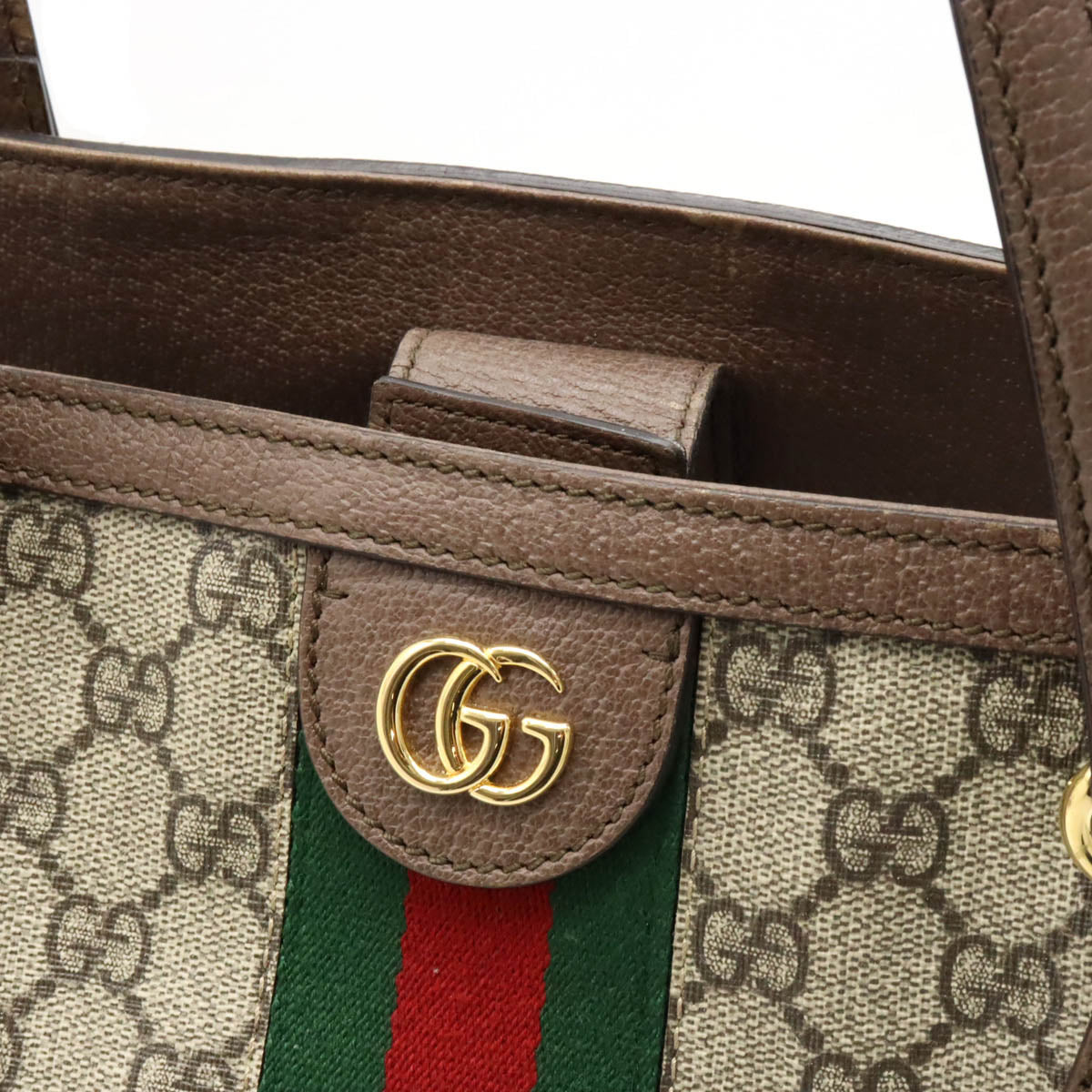 GUCCI Gucci Office GG Medium Tortoise Bag Semi-shellder PVC Leather Beige Moca Brown Tea 631685