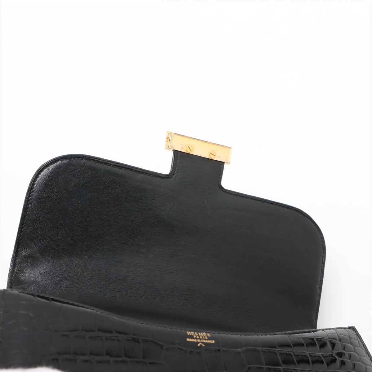 Hermes Constance 23 Porosus Black Gold  Unknown Signature