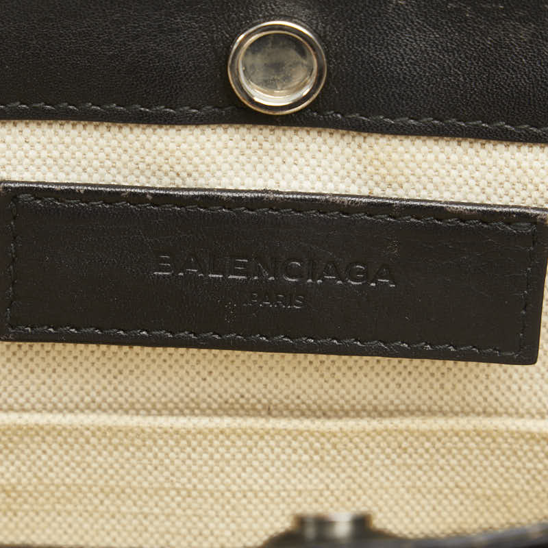 BALENCIAGA 帆布皮革斜挎包，白色，黑色339937