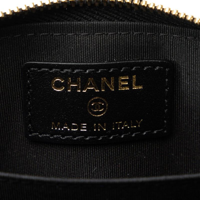 Chanel Matrace Coincase  Cocktail Belt Black Leather  CHANEL