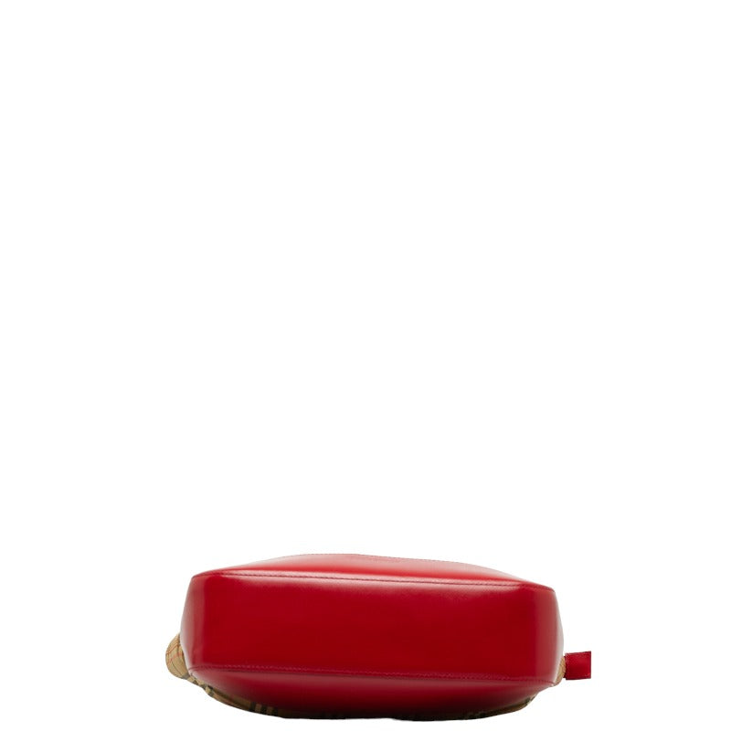 Burberry Nova Check  Handbag Beige Red Canvas Leather