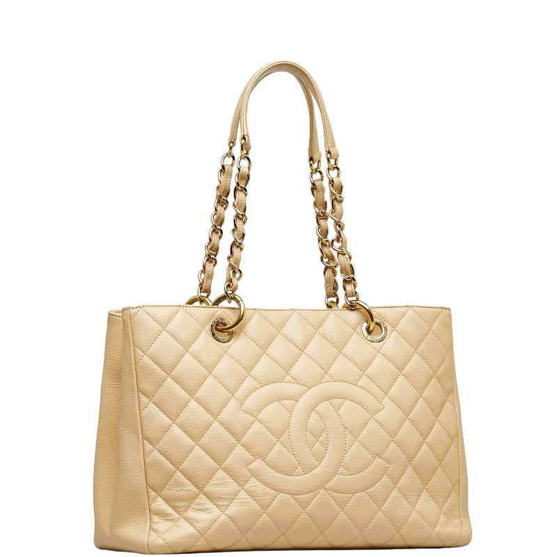 Chanel Matrases Gold  Chain houlder Bag A50995 Beige Caviar S  CHANEL