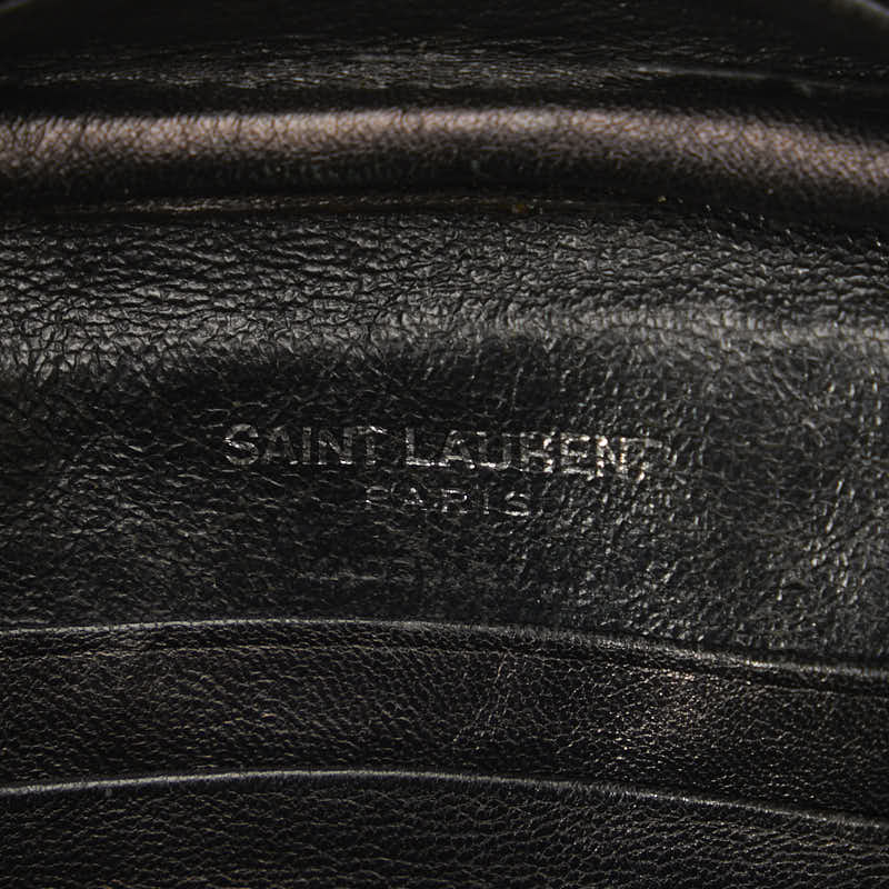 Saint Laurent 徽標博客 包 流蘇 流蘇傾斜單肩包 黑色皮革 Saint Laurent