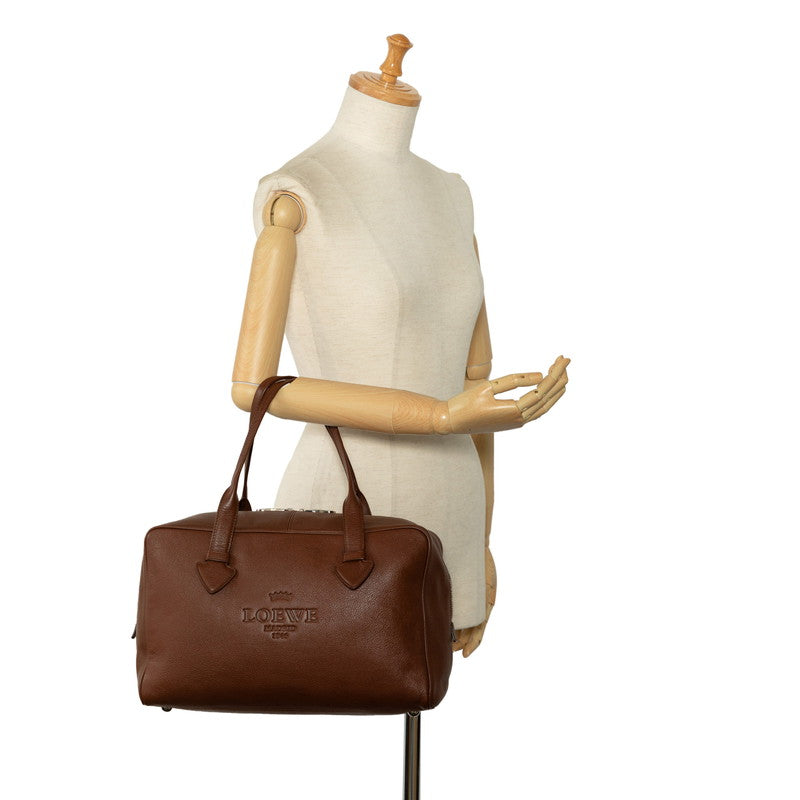 Loeb Heritage Handbags Mini Boston Bag Brown Leather  LOEWE Ladies Ladies Ladies Ladies Ladies