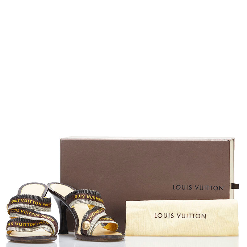 Louis Vuitton Louis Vuitton Sandals Leather/Candy Black Brown Ladies