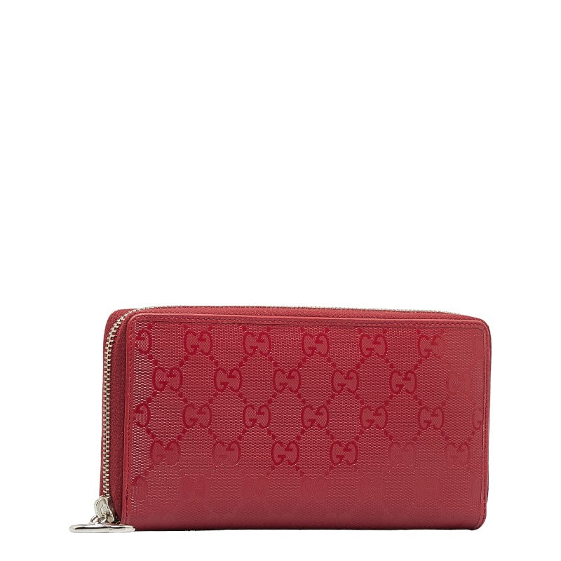 Gucci GG Printed Round  Long Wallet 212110 Red PVC Leather  Gucci