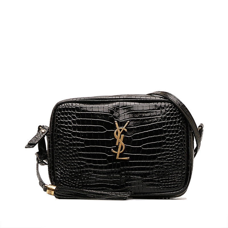 Yves Saint Laurent Black Leather Cassandre Tassel Crossbody Bag Sale ...