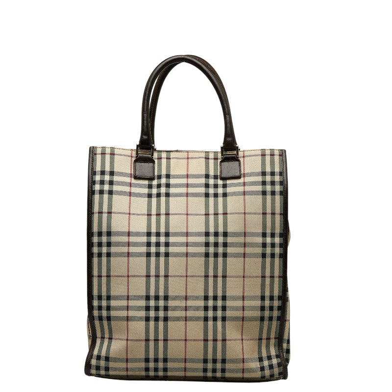 Burberry Bag Handbag Beige Brown Canvas Leather