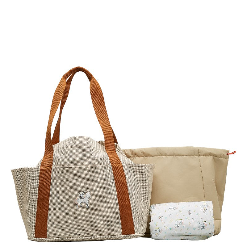 Hermes Cabriolet Handbags Mother&#39;s Bag Brown Beige Twilight Ash  Hermes