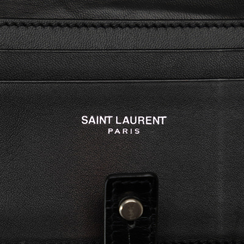 Saint Laurent Crocodile Sack  Jules Card Case 507604 Black Leather  Saint Laurent Sack of Jules