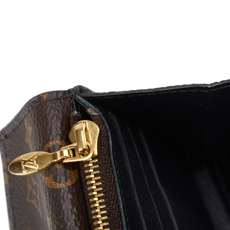 Louis Vuitton Monogram Portfolio Double V Long Wallet M64319 Black Brown PVC Leather  Louis Vuitton