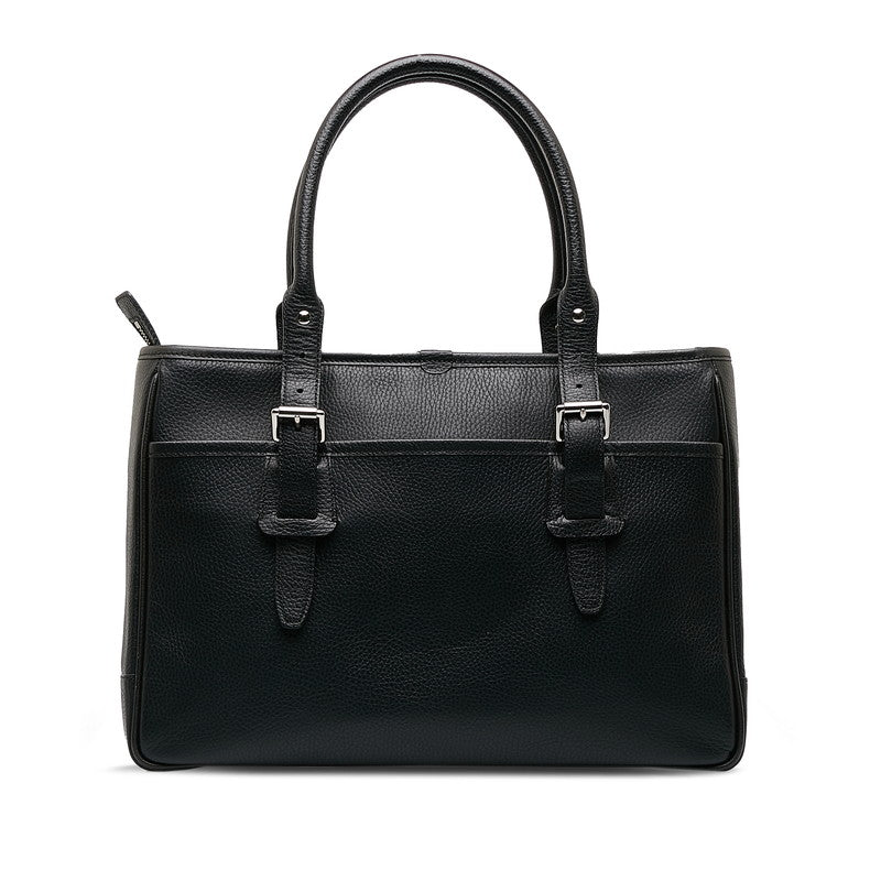 Burberry Nova Check Business Bag Black Leather Ladies