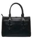 Burberry Nova Check Business Bag Black Leather Ladies