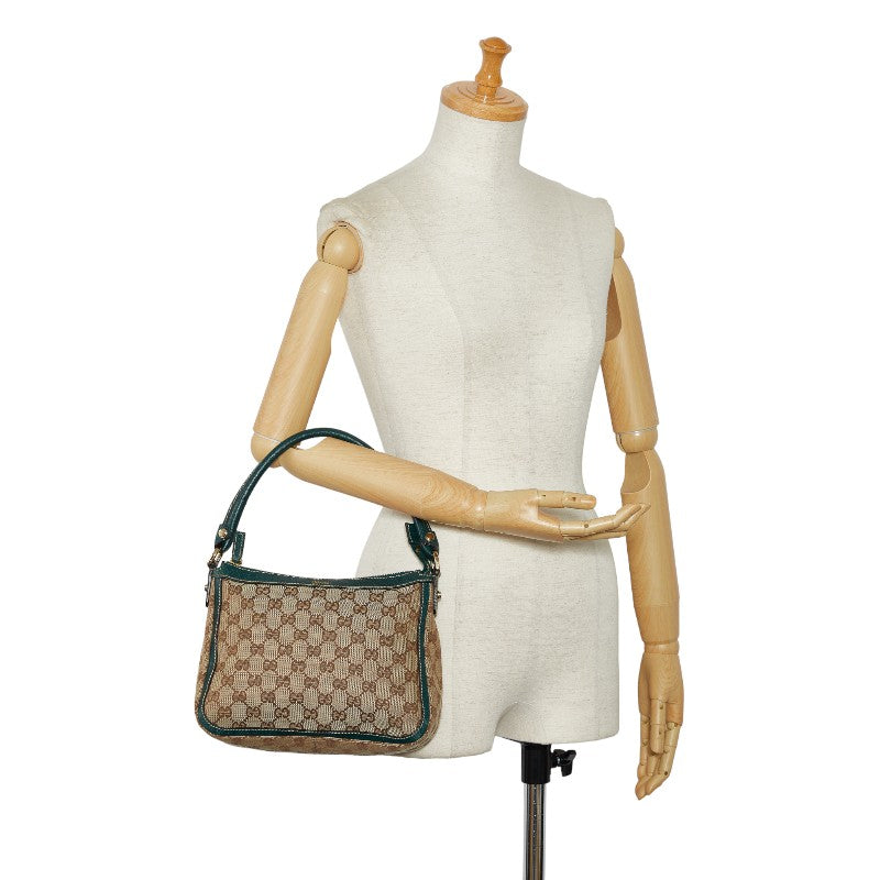 GUCCI Shoulder Bag in Monogram Canvas Beige Green 146244