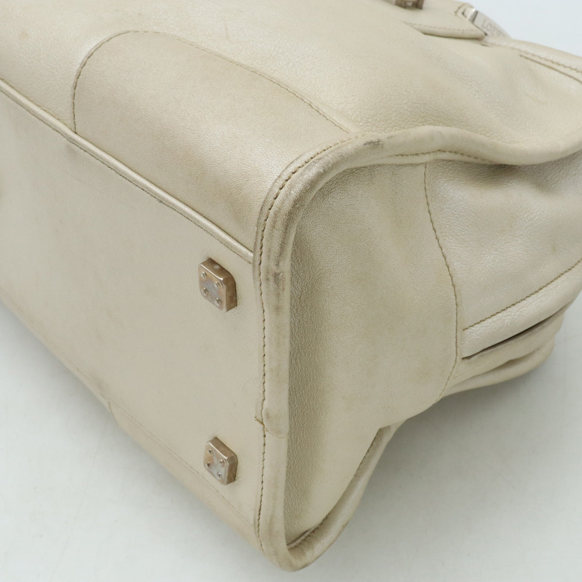 LOEWE LOEWE Amazon 28 Anagram Handbags Mini Boston Bag  Pearl Ivory Silver  Blumin