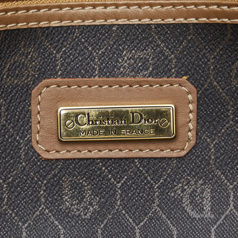 Dior Hankum Boston Bag Grey Brown PVC Leather Ladies Dior