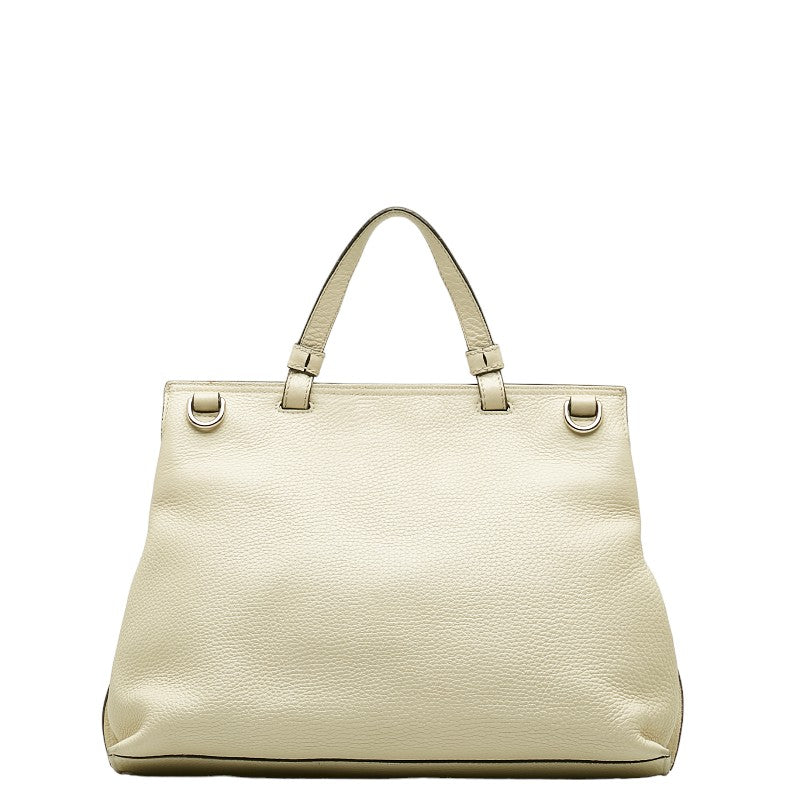 GUCCI Gucci Bamboo 392013 Shoulder Bag Leather White Ivory Ladies Ivory