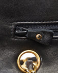 Chanel Double Flat Chain Shoulder Bag Black Gold Ram Skin Ladies Chanel